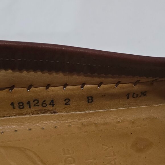 Santoni Leather Woven Loafer Made in Italy Brown - Sz 10.5B US - Picture 9 of 9